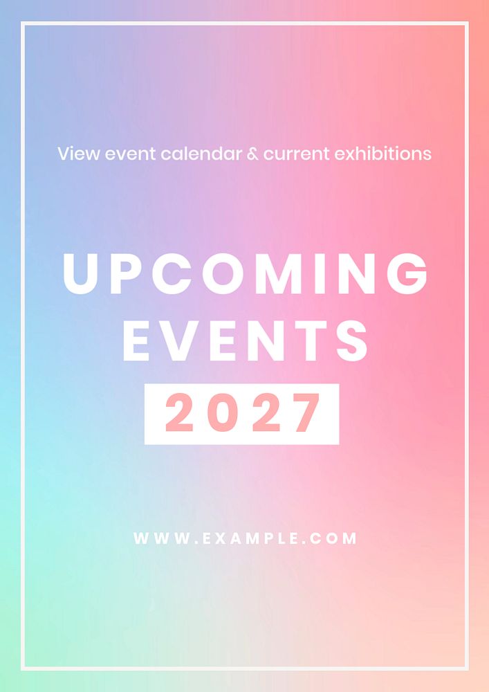 Upcoming events poster template, editable text & design