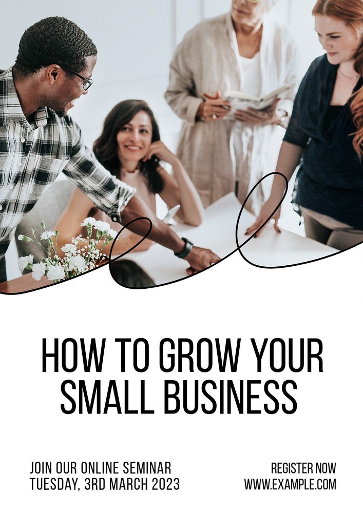 Small business poster template, editable text & design