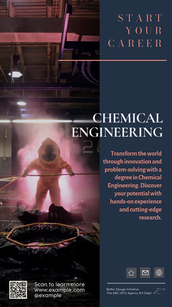 Chemical engineering  Instagram story template, editable text