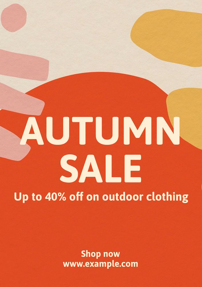 Autumn sale poster template, editable text & design