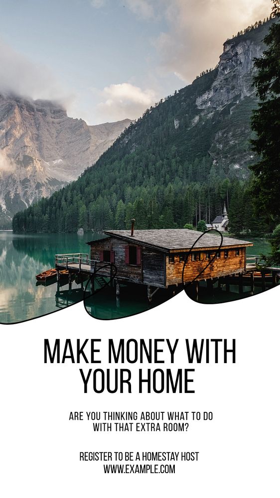 make money with your home Instagram story template, editable text