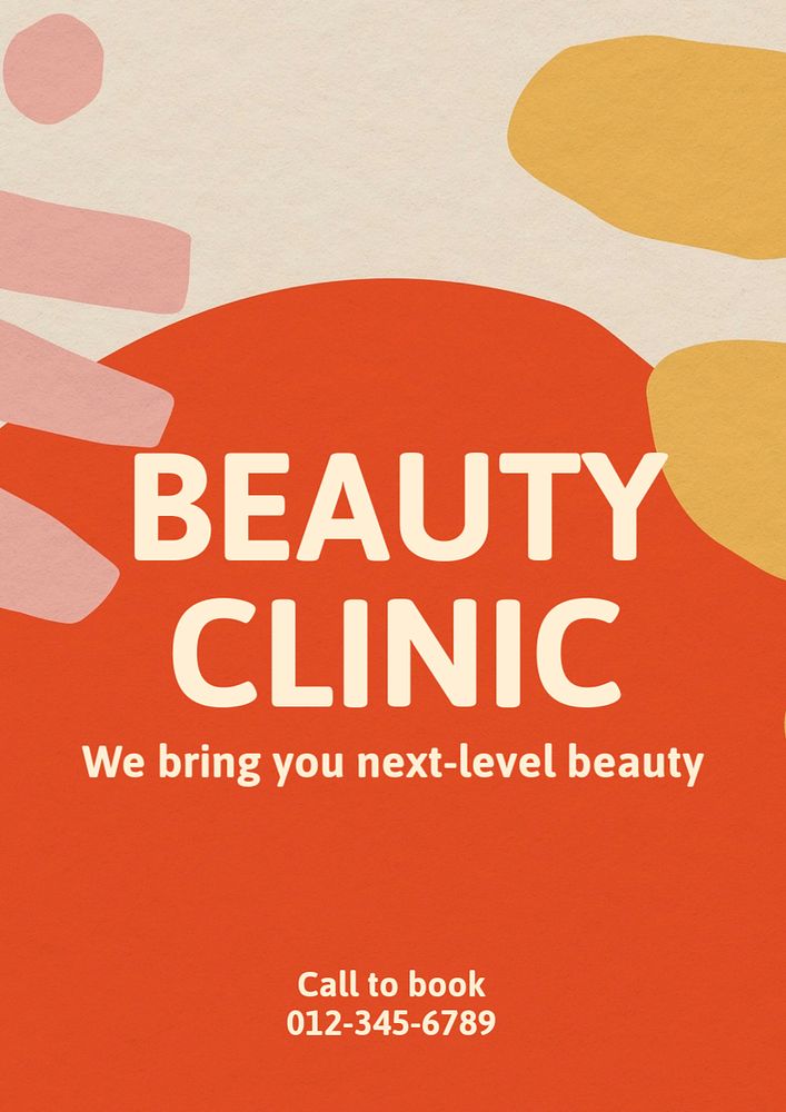 Beauty clinic poster template, editable text & design