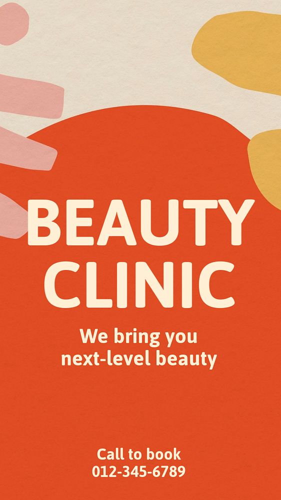 Beauty clinic Instagram story template, editable text