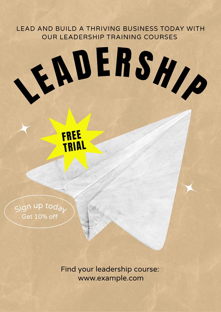 Leadership poster template, editable text & design