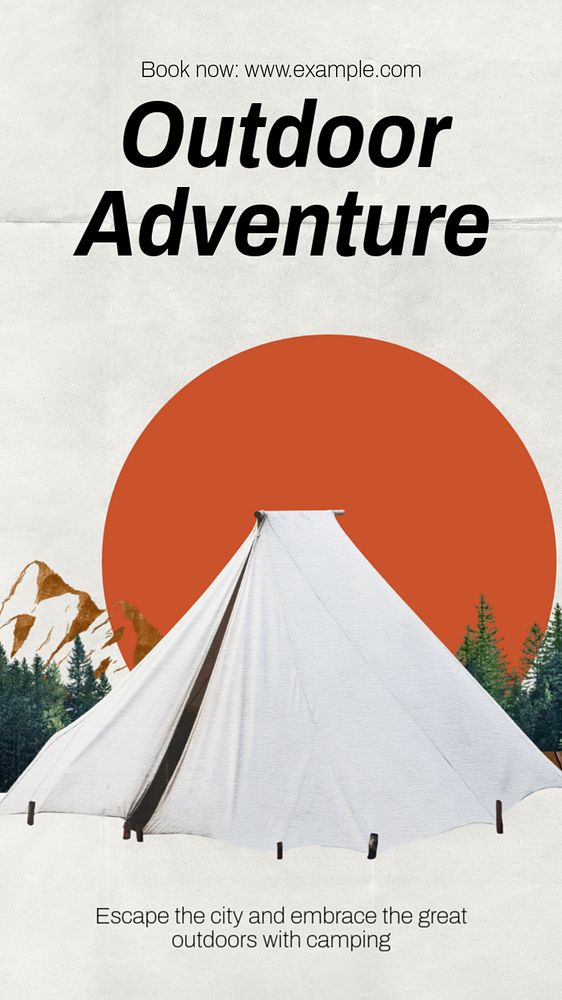 Outdoor adventure Instagram story template, editable text