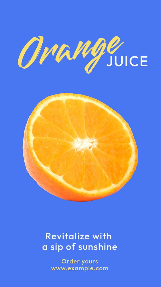 Orange juice  Instagram story template, editable text