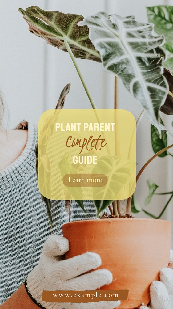 Plant parenting  Instagram story template, editable text