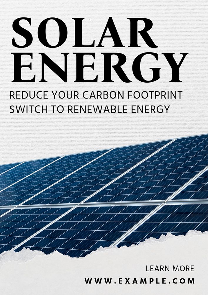 Solar energy  poster template, editable text & design