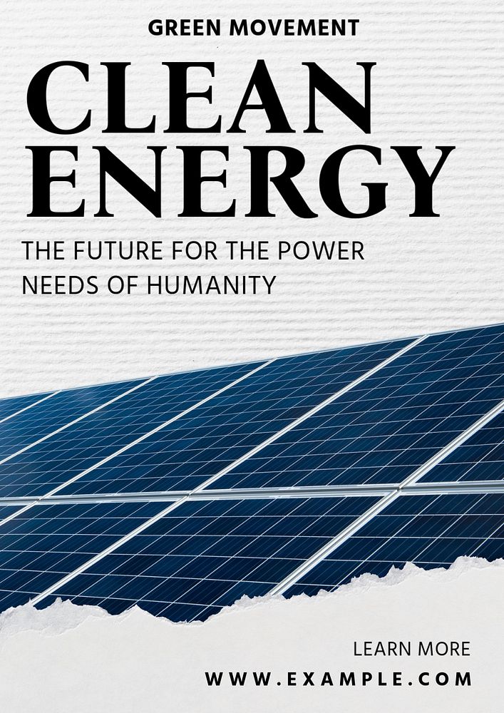 Clean energy  poster template, editable text & design