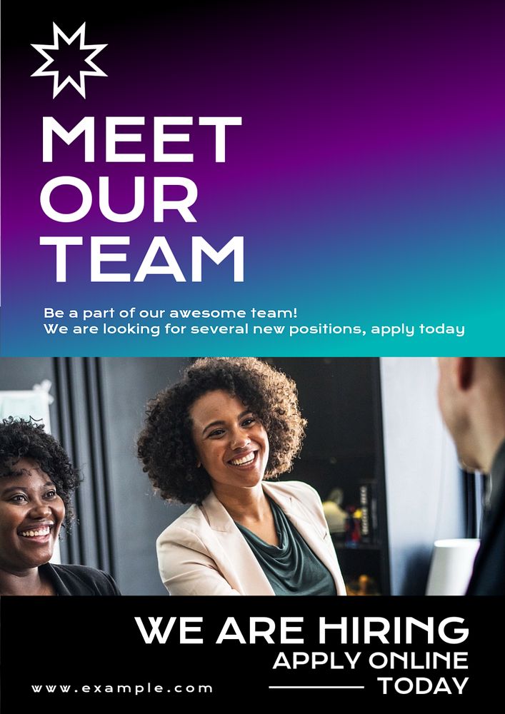 Meet our team  poster template, editable text & design