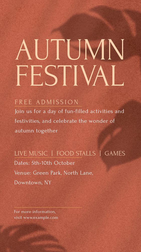 Autumn festival Instagram story template, editable text