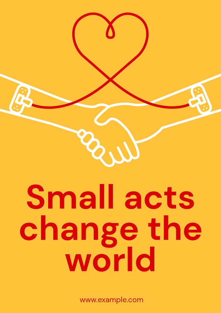 Small acts change the world poster template, editable text & design