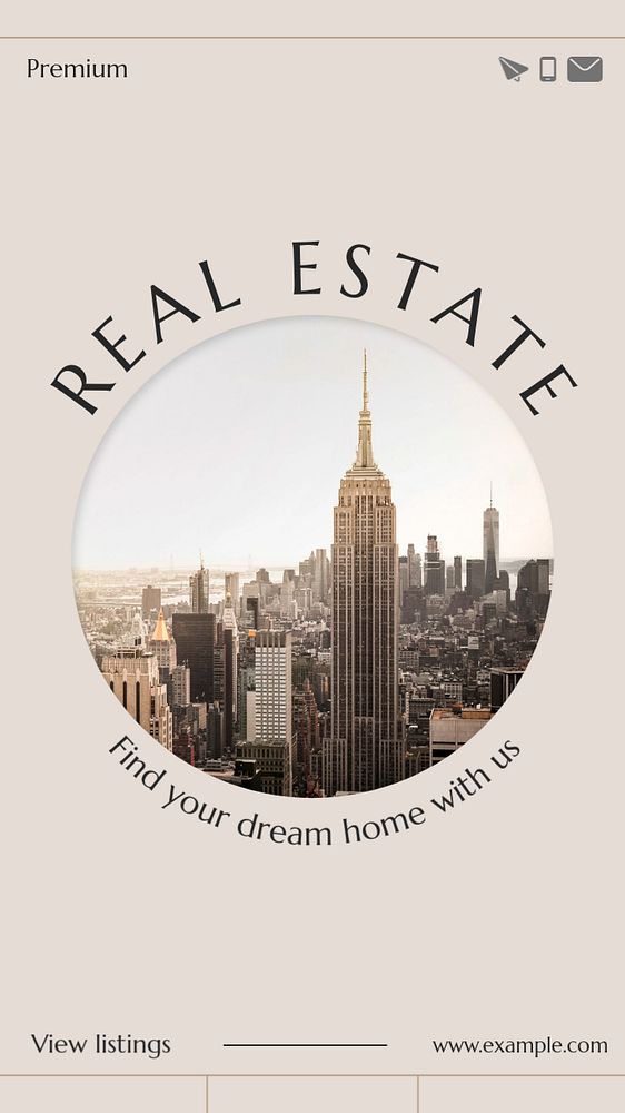 Real estate  Instagram story template, editable text