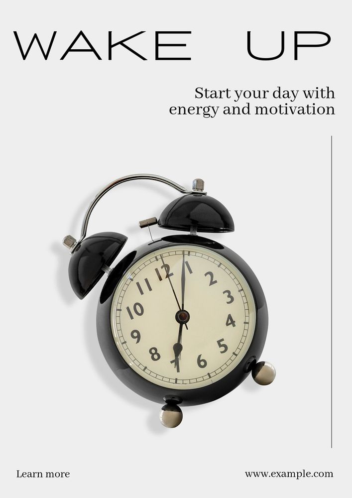 Wake up  poster template, editable text & design