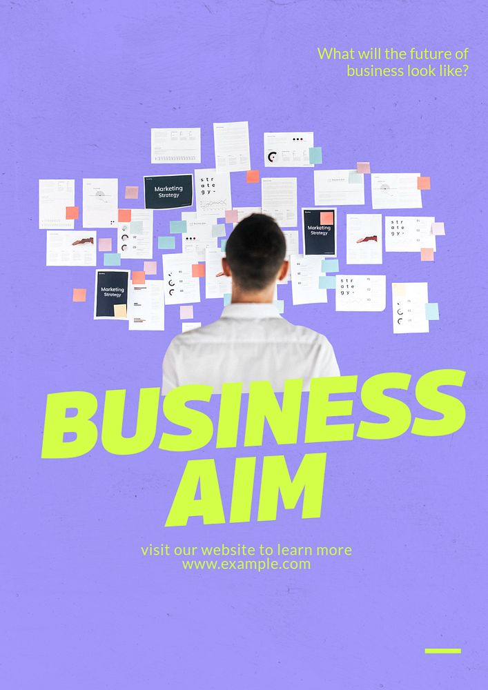 Business aim  poster template, editable text & design