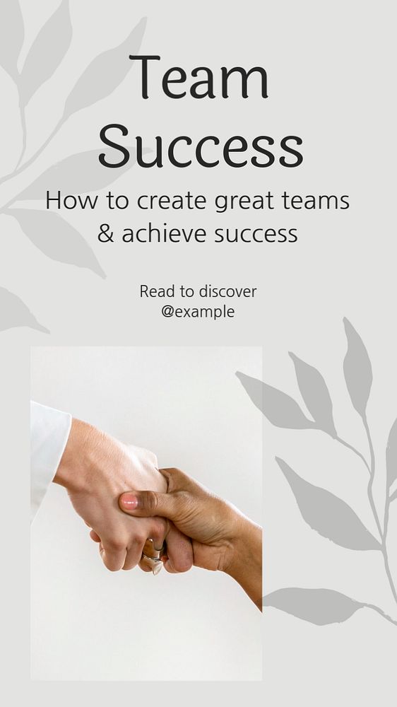 Team success  Instagram story template, editable text