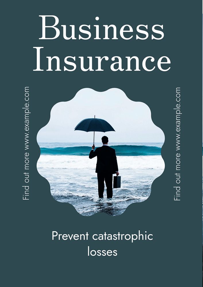 Business insurance  poster template, editable text & design