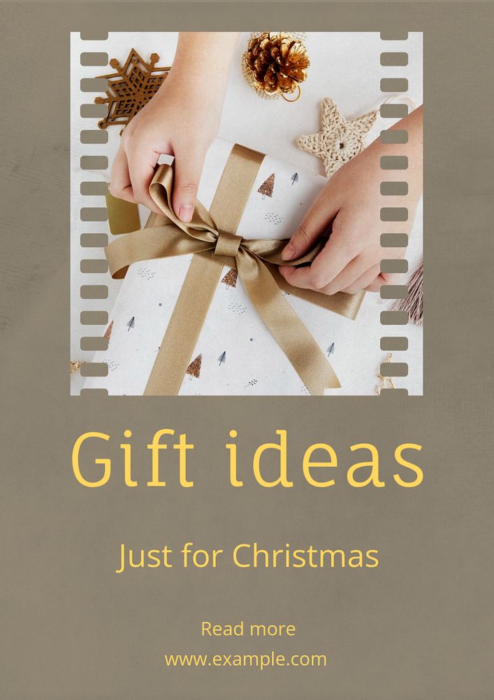 Gift ideas  poster template, editable text & design