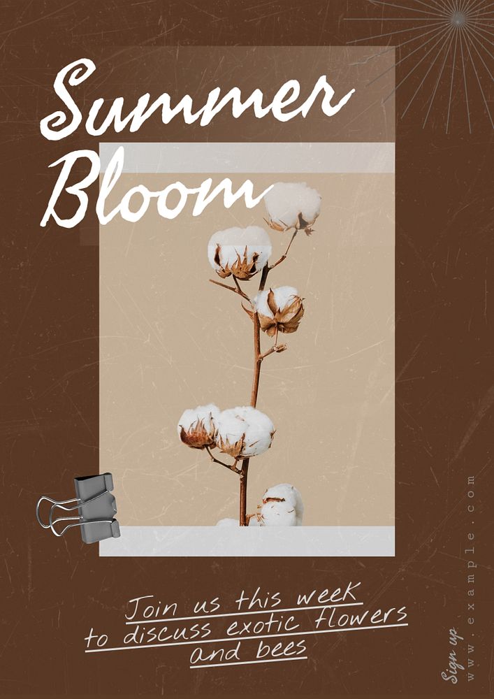 Summer bloom  poster template, editable text & design