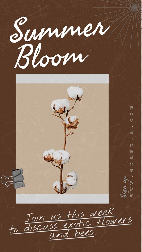 Summer bloom  Instagram story template, editable text