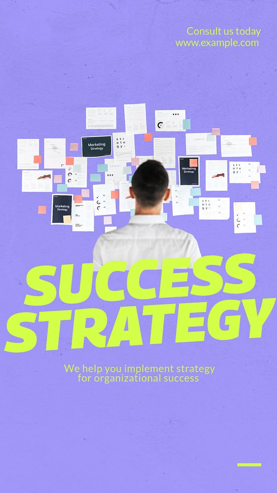 Success strategy  Instagram story template, editable text