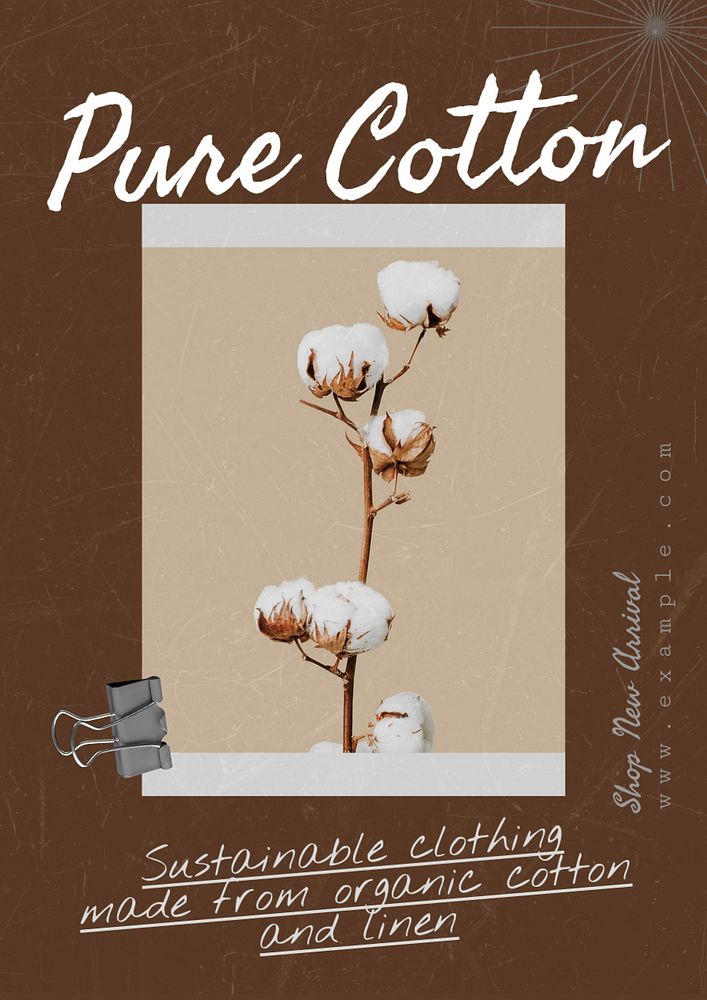 Pure cotton  poster template, editable text & design