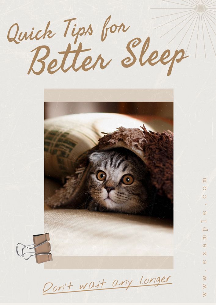 Sleep tips  poster template, editable text & design