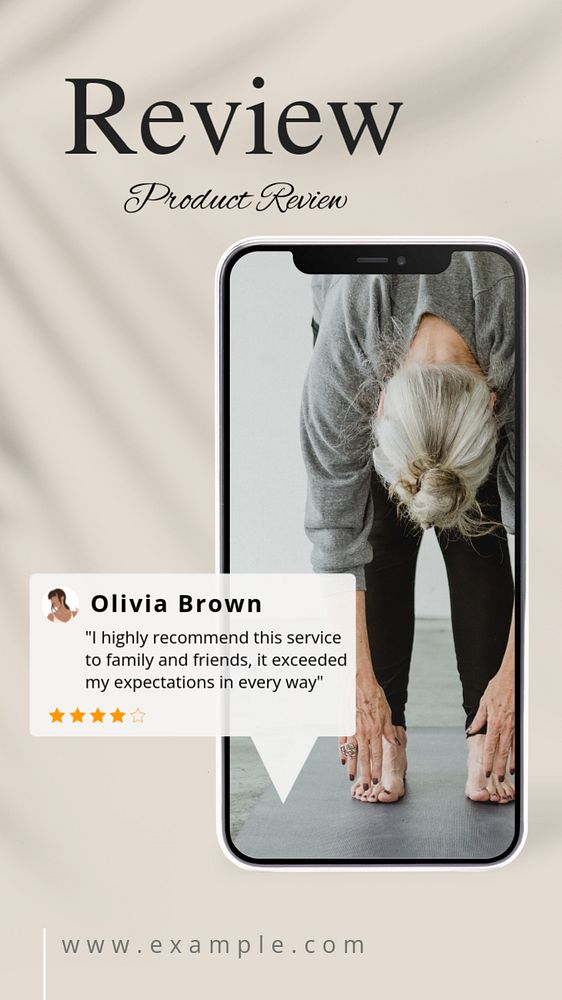 Product review  Instagram story template, editable text