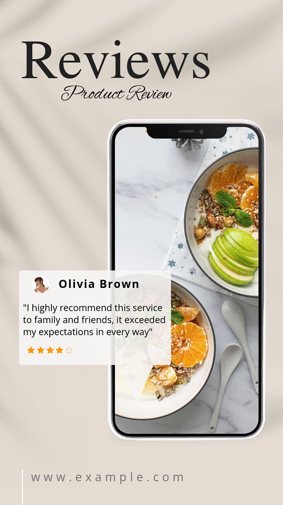 Product review  Instagram story template, editable text