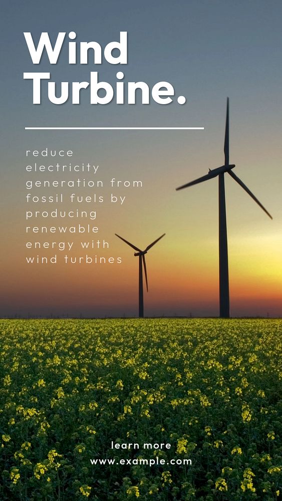 Wind turbines Instagram story template, editable text