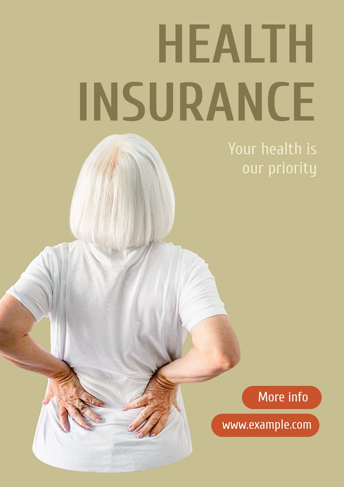 Health insurance  poster template, editable text & design