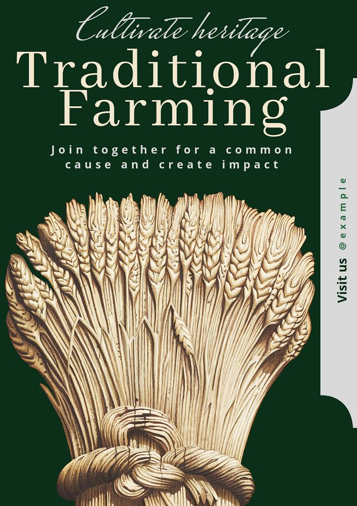 Traditional farming  poster template, editable text & design