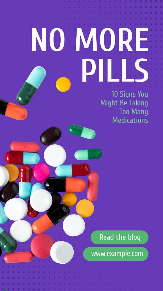 Pills & medication  Instagram story template, editable text