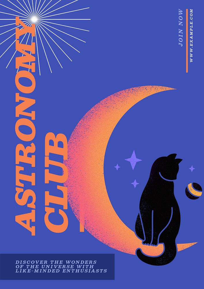 Astronomy club  poster template, editable text & design