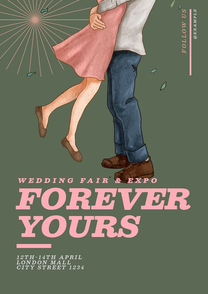 Wedding fair  poster template, editable text & design