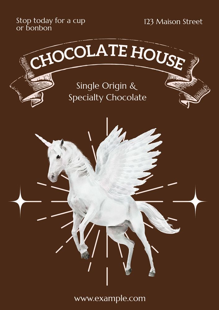 Chocolate shop  poster template, editable text & design