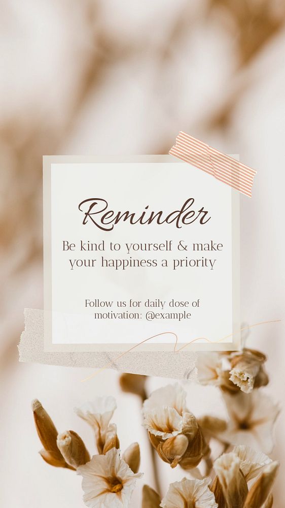 Reminder Instagram story template, editable text