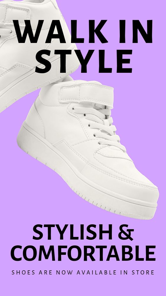 Walking shoes Instagram story template, editable text