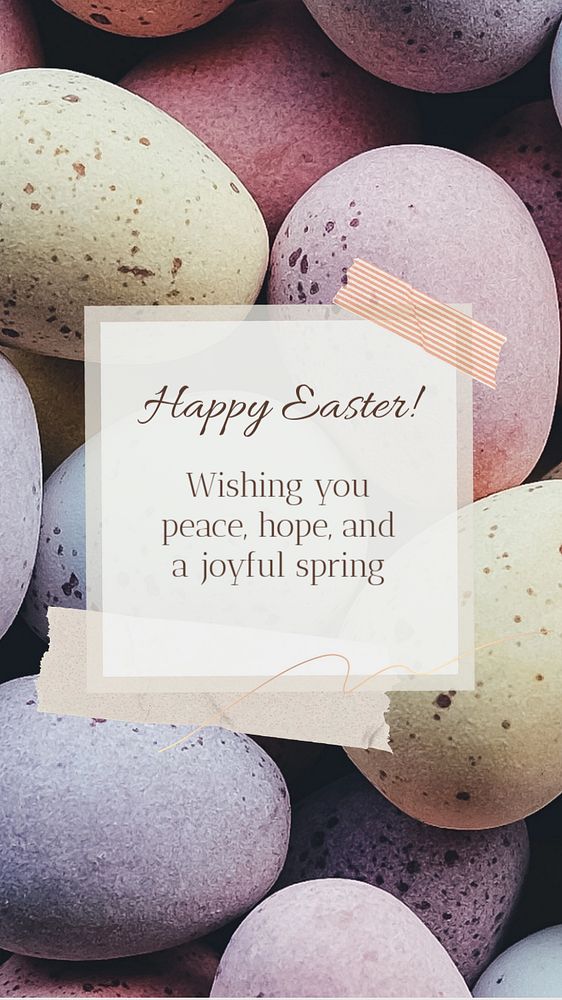 Happy Easter Instagram story template, editable text