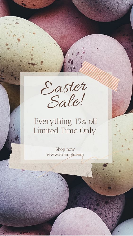 Easter sale Instagram story template, editable text