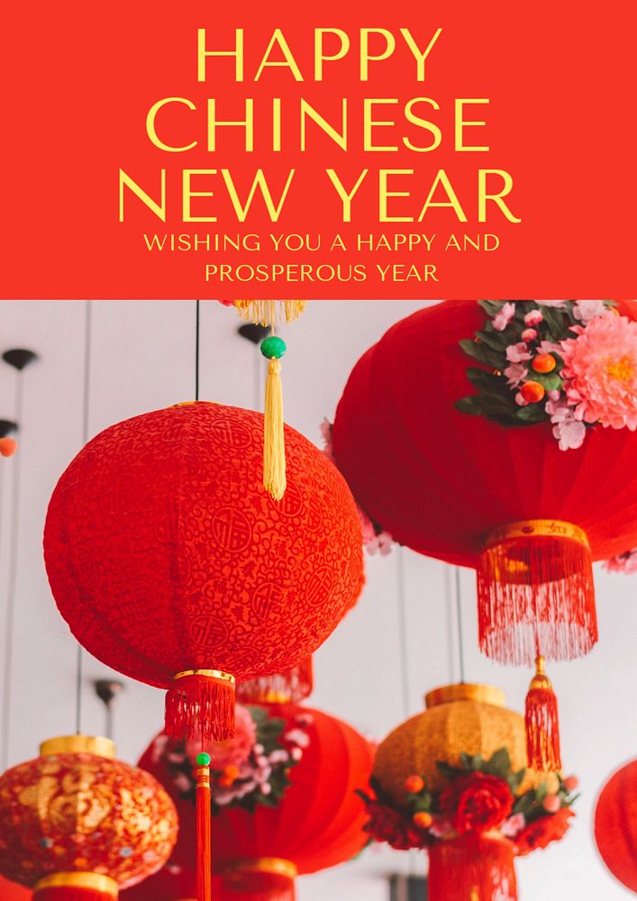 Chinese new year  poster template, editable text & design