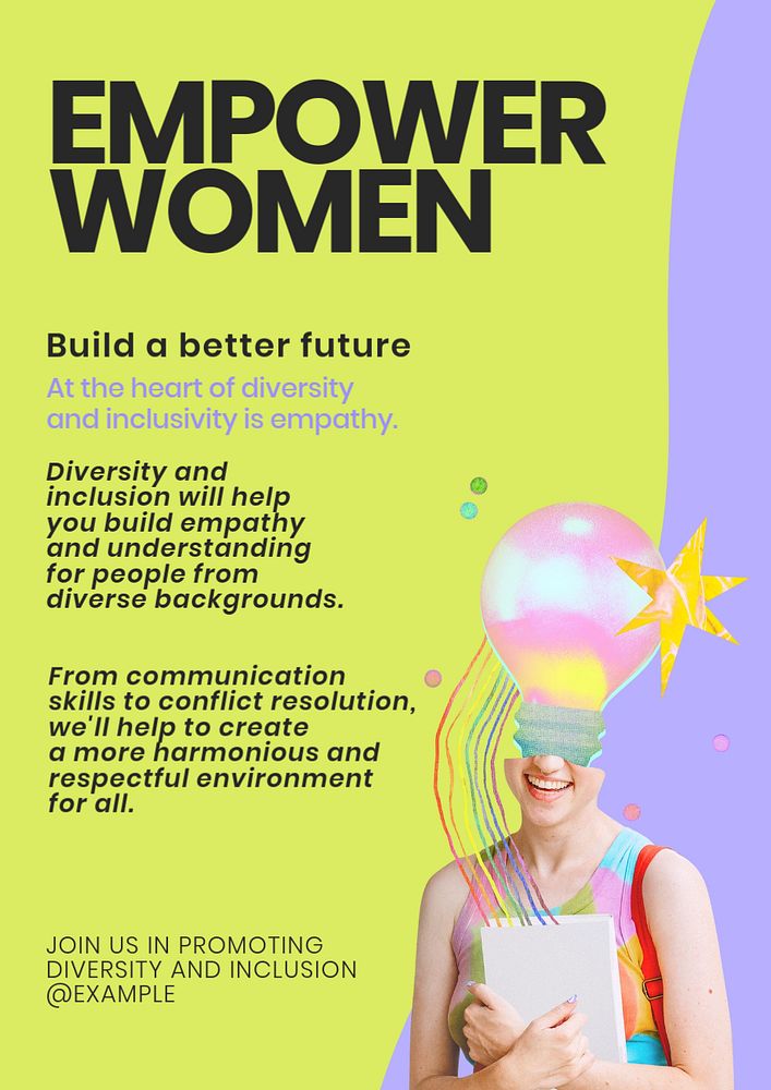 Diversity inclusion poster template, editable text & design