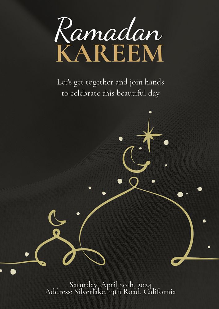 Ramadan Kareem poster template, editable text and design