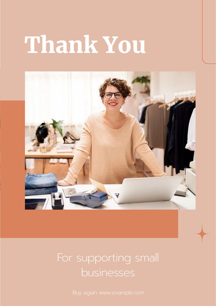 Thank you poster template, editable text & design