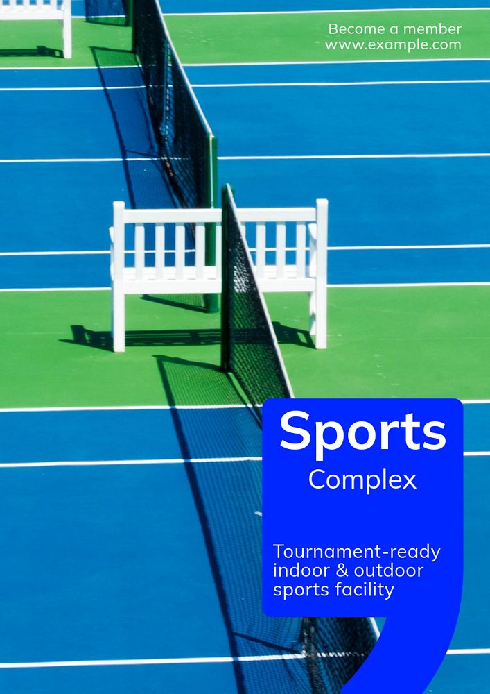 Sports complex  poster template, editable text and design