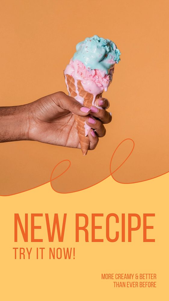 New recipe social story template, editable Instagram design 