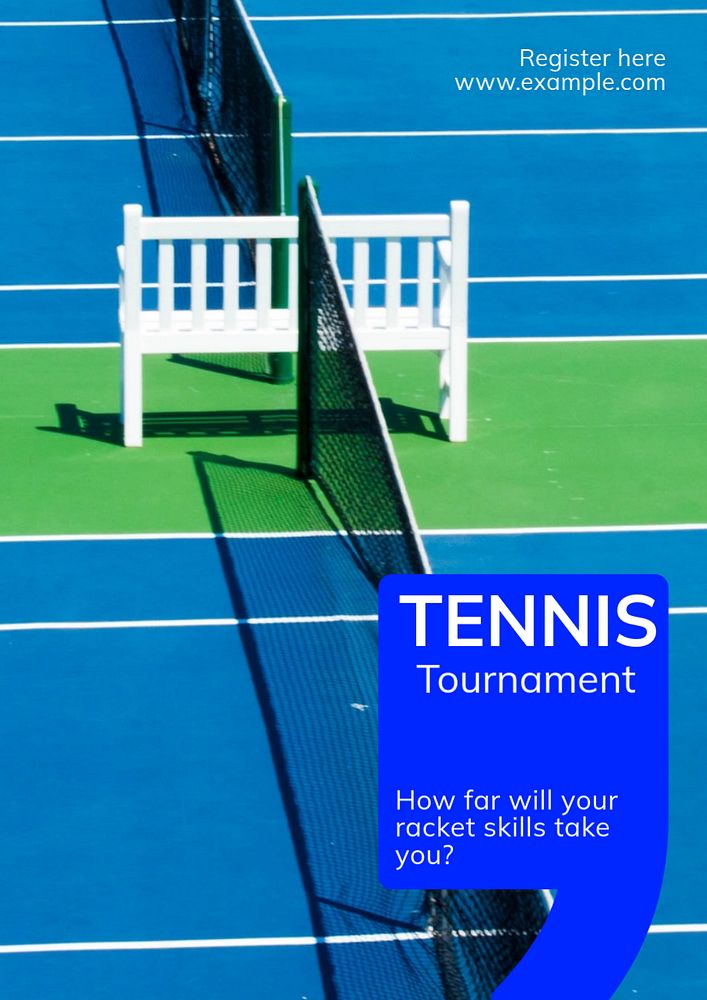 Tennis tournament  poster template, editable text and design