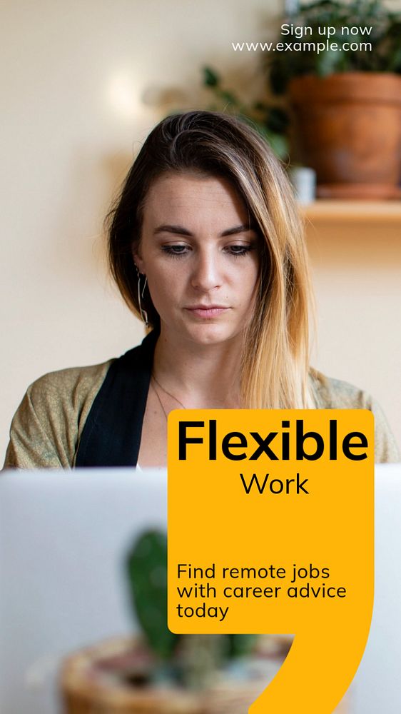 Flexible work Facebook story template, editable design