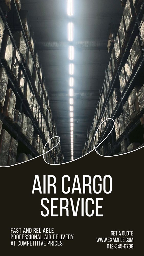 Air cargo service social story template, editable Instagram design 