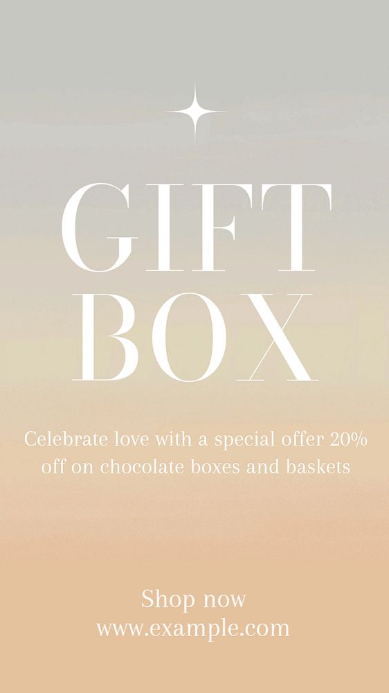 Gift box Instagram story template, editable text